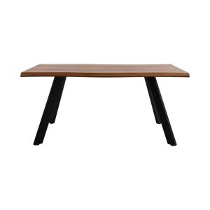 Mdf dining table with acacia veneer, natural color, 140x70x75cm