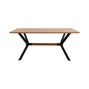 Mdf dining table with oak veneer, natural color, 140x70x75cm