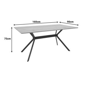 Nerelis natural Mdf table and black metal leg 160x90x75cm