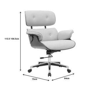 Office chair Kobane beige Pu-chrome base 84x75x113.5cm