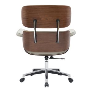 Office chair Kobane beige Pu-chrome base 84x75x113.5cm