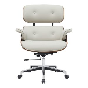 Office chair Kobane beige Pu-chrome base 84x75x113.5cm