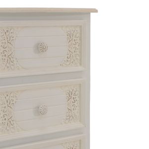Pazlen chest of drawers antique white color MDF 40x34.5x82cm