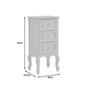 Pazlen chest of drawers antique white color MDF 40x34.5x82cm