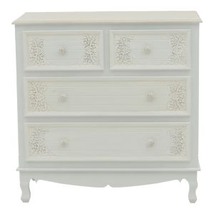 Pazlen chest of drawers antique white color MDF 80x40x80cm