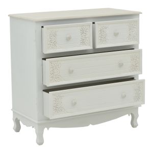 Pazlen chest of drawers antique white color MDF 80x40x80cm