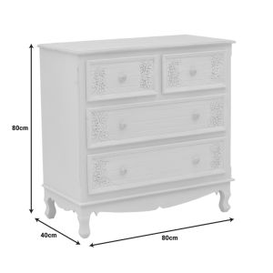 Pazlen chest of drawers antique white color MDF 80x40x80cm