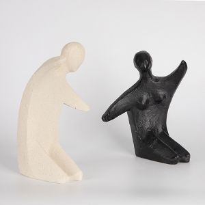 S/2 фигури керамични бежово-черни 30.5x11x22.8см