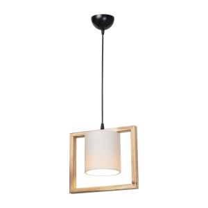 Sereda single chandelier E27 in brown-cream shade 28x14x27cm