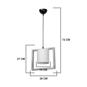 Sereda single chandelier E27 in brown-cream shade 28x14x27cm