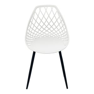 Suan chair in white shade and black metal leg 56x49x82cm