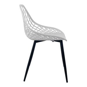 Suan chair in white shade and black metal leg 56x49x82cm