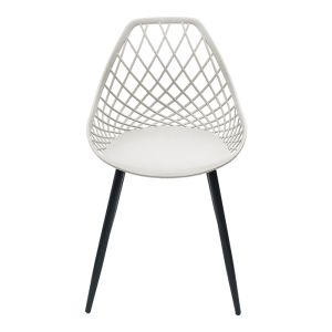 Suan chair in white shade and black metal leg 56x49x82cm