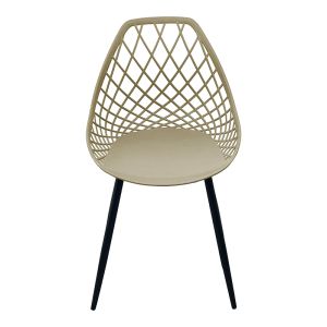 Suan chair in cappuccino color and black metal leg 56x49x82cm