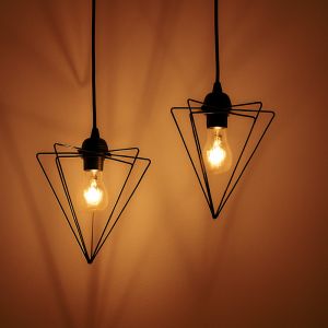 Tebour chandelier E27 black metal 30x30x70cm