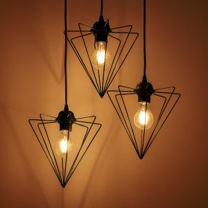 Tebour chandelier E27 black metal 30x30x75cm
