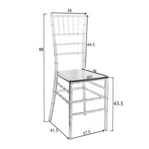 Tiffany chair transparent pc, 38.5x46x88cm