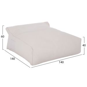 Yamin пуф за 2 лица с текстилен 600gr/m2 2x1 бял Hm5773,11 140x140x40-60ucm