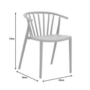 Zelma Pp chair in white shade 55x53x73cm