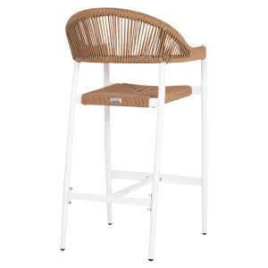 Алуминиев бар стол Gregg Hm5788,11 бял-пясъчно бежов синтетичен ратан 55x57x106cm Hm5788