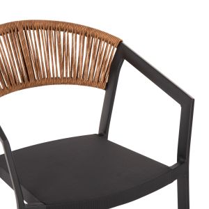 Алуминиев бар стол с подлакътници цвят антрацит Hm5892,11 Medium Height 57x61x103hcm