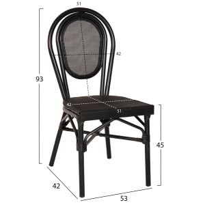 Алуминиев градински стол Bamboo Look 45x57x88cm Hm5052