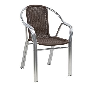 Алуминиев градински стол Noel Hm5019 ратан 56x60x75cm