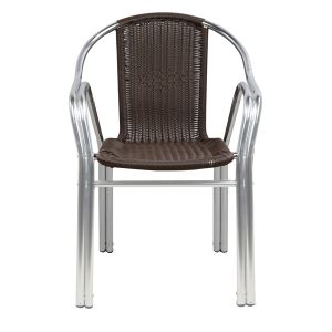 Алуминиев градински стол Noel Hm5019 ратан 56x60x75cm