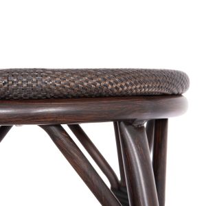Aluminum medium bar stool Chino Hm6286.01 bamboo and textile in brown 43x43x65hcm.