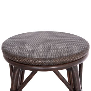 Aluminum medium bar stool Chino Hm6286.01 bamboo and textile in brown 43x43x65hcm.