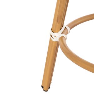 Aluminum medium bar stool Chino Hm6286.03 bamboo look and black textile 43x43x65hcm.