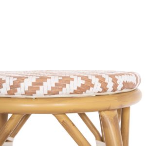 Aluminum medium bar stool Chino Hm6286.04 bamboo look in natural and textile 43x43x65hcm.