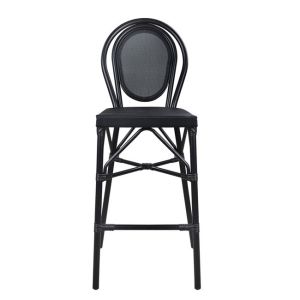 Aluminum chair Bamboo Look black textile 47x61x115 cm Hm5060