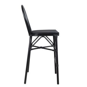 Aluminum chair Bamboo Look black textile 47x61x115 cm Hm5060