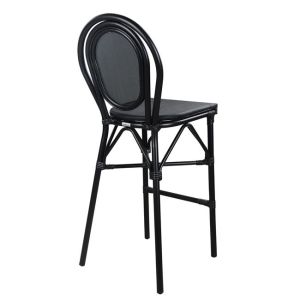 Aluminum chair Bamboo Look black textile 47x61x115 cm Hm5060