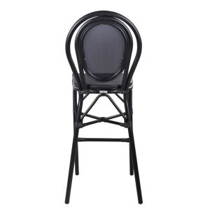 Aluminum chair Bamboo Look black textile 47x61x115 cm Hm5060