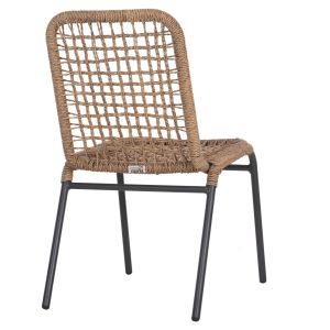 Алуминиев стол Chair Spano черни крака - бежов 46x59x80hcm Hm6047