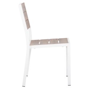 Aluminum chair Saga Hm6063,01 white with Polywood 46x52x86cm Hm6063