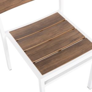 Aluminum chair Saga Hm6063,01 white with Polywood 46x52x86cm Hm6063