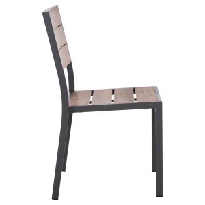 Aluminum chair Saga Hm6063,02 dark gray with Polywood 46x52x86cm Hm6063