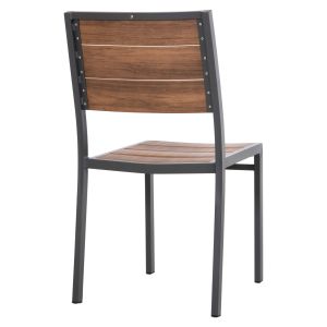 Aluminum chair Saga Hm6063,02 dark gray with Polywood 46x52x86cm Hm6063