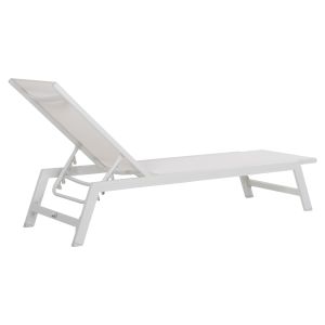 Алуминиев шезлонг Rabia Hm5982,01 бял цвят 191,5x55,5x89,5hcm