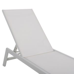 Алуминиев шезлонг Rabia Hm5982,01 бял цвят 191,5x55,5x89,5hcm