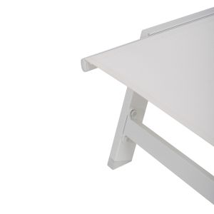 Алуминиев шезлонг Rabia Hm5982,01 бял цвят 191,5x55,5x89,5hcm