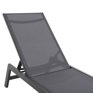 Алуминиев шезлонг Rabia Hm5982,03 цвят антрацит 191,5x55,5x89,5hcm