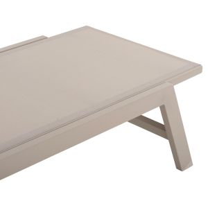 Алуминиев шезлонг Rabia Hm5982,04 цвят шампанско 191,5x55,5x89,5hcm