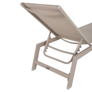 Алуминиев шезлонг Rabia Hm5982,04 цвят шампанско 191,5x55,5x89,5hcm