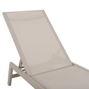 Алуминиев шезлонг Rabia Hm5982,04 цвят шампанско 191,5x55,5x89,5hcm