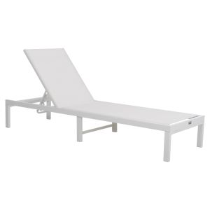 Алуминиев шезлонг Thatcher Hm5983,01 бял цвят 196,5x64,5x92hcm