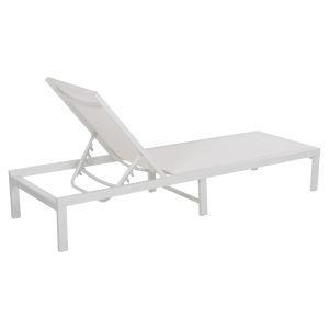 Алуминиев шезлонг Thatcher Hm5983,01 бял цвят 196,5x64,5x92hcm